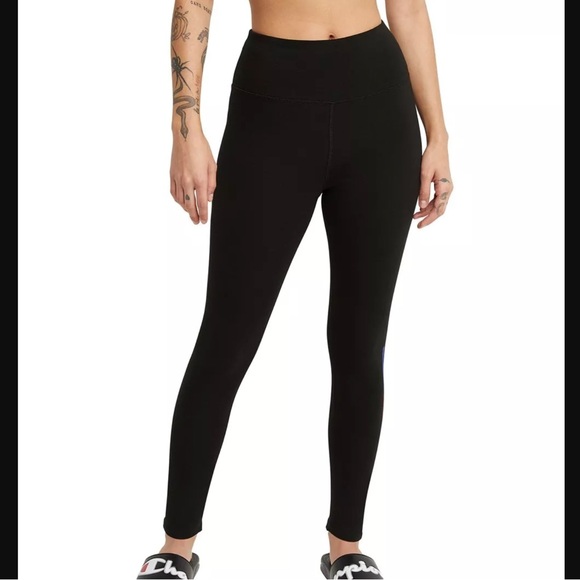 Champion Athleticwear High Waisted Graphic Logo Leggings 7/8 Length Cotton - Picture 3 of 10